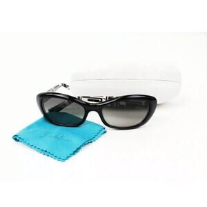Emilio Pucci Black White Geometric Sunglasses